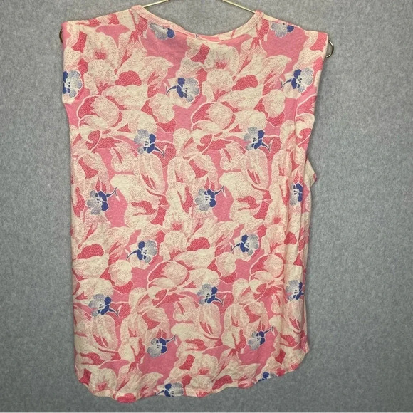 Ted Baker Kashaa Linen/Cotton Blend Floral Padded Cap Sleeve Top - Picture 6 of 6